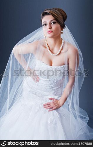 Beautiful bride in studio shooting