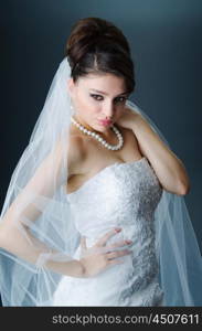 Beautiful bride in studio shooting