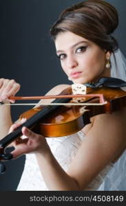 Beautiful bride in studio shooting