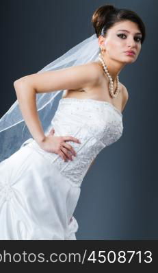 Beautiful bride in studio shooting