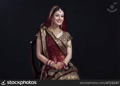 Beautiful bride smiling
