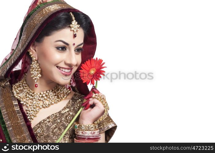 Beautiful bride with a flower