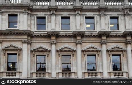 Beautiful british architecture and facades of residential buildings the streets of London UK