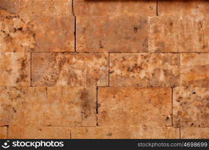 Beautiful brown wall with rectangular stones for background