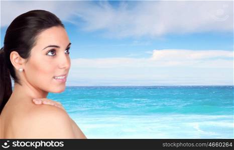 Beautiful Brunette Summer Woman on the Beach