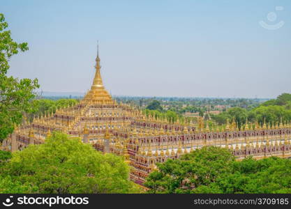 Beautiful Buddhist Pagoda in Myanmar, Southeast Asia