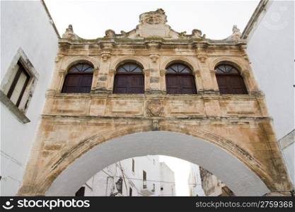 Beautiful building architecture in Ostuni town in south of italy
