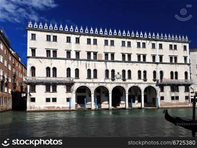 Beautiful buildings on main canal of Venice. Italy. Europe.