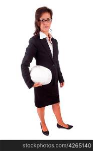 Beautiful business woman posing isolated