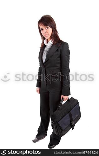 Beautiful Business woman posing, isolated over white