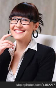 beautiful businesswoman wearing glasses