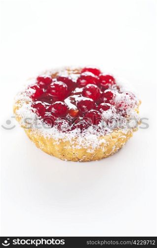 beautiful cake with berries on a white background