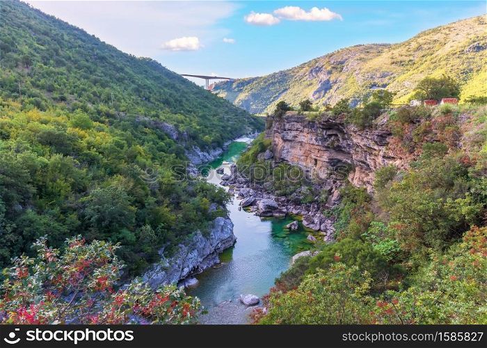 Beautiful Canyon of the Moracha river in Montenegro.. Beautiful Canyon of the Moracha river in Montenegro