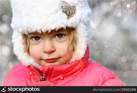 beautiful child in winter