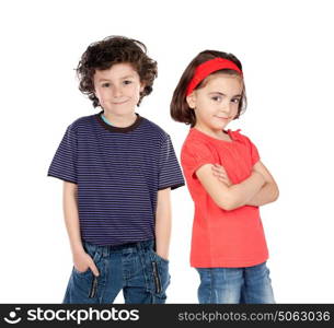 Beautiful children isolated on a white background