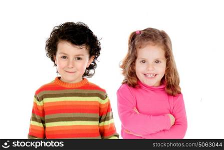 Beautiful children isolated on a white background