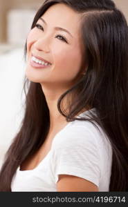 Beautiful Chinese Oriental Asian Woman Smiling