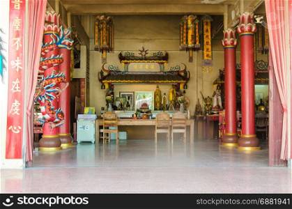 beautiful Chinese shrine temple in Krabi province, Thailand