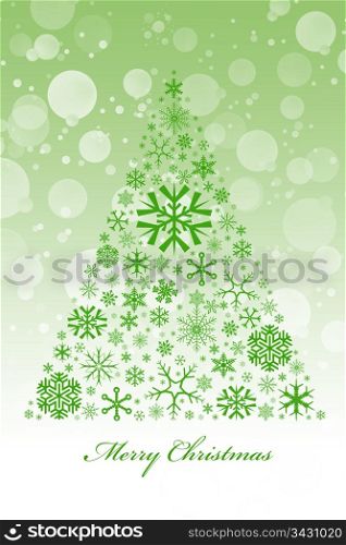 Beautiful christmas decoration of abstract snowflakes tree