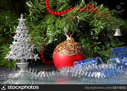 Beautiful christmas decorations for a christmas tree