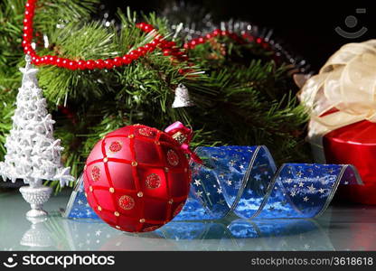 Beautiful christmas decorations for a christmas tree