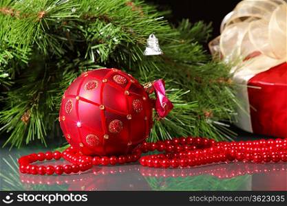 Beautiful christmas decorations for a christmas tree