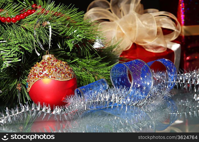 Beautiful christmas decorations for a christmas tree