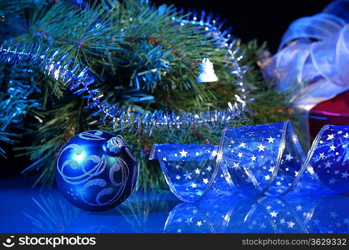 Beautiful christmas decorations for a christmas tree