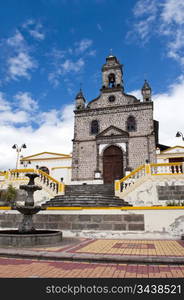 Beautiful church in the region of the sierra in Ecuador