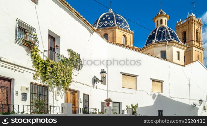 Beautiful Church of Our Lady of Consolation in the Mediterranean village of Altea, Alicante province, Spain