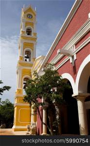 beautiful church of Xcaret in yucatan, mexico