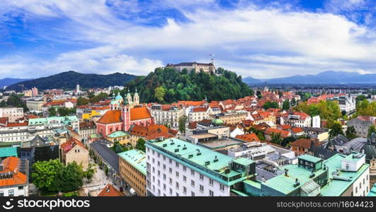 Beautiful cities of Europe - charming Ljubljana, capital of Slovenia