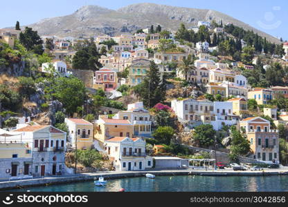 Beautiful city of Symi. Paradise on earth. Beautiful city of Symi in the archipelago Greek islands.