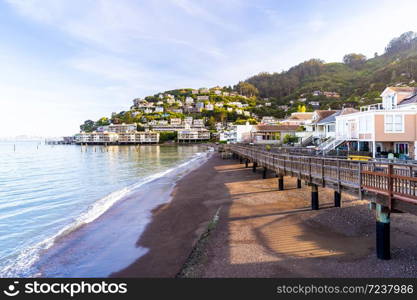 Beautiful cityscape of Sausalito Resort town for San Francisco people in North California USA West Coast of Pacific Ocean, San Francisco United States Landmark Travel Destination cityscape concept.