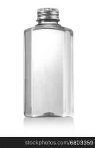 Beautiful Clear Bottle with clear liquid on white background, with clipping path