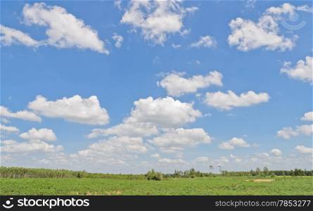 Beautiful cloud sky over the farmland in Thailand