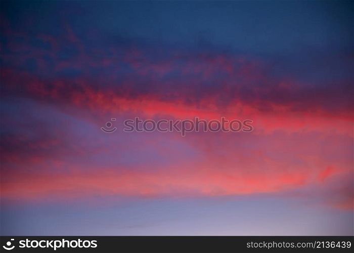 beautiful clouded sky pink shades