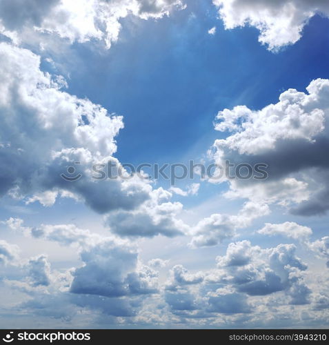 beautiful clouds in the blue sky