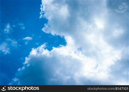 Beautiful clouds in the blue sky.  Blue sky with clouds background.