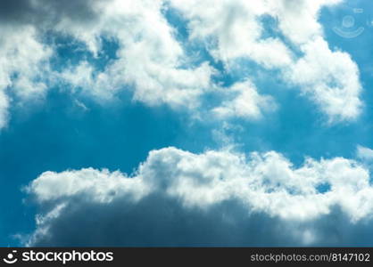 Beautiful clouds in the blue sky.  Blue sky with clouds background.