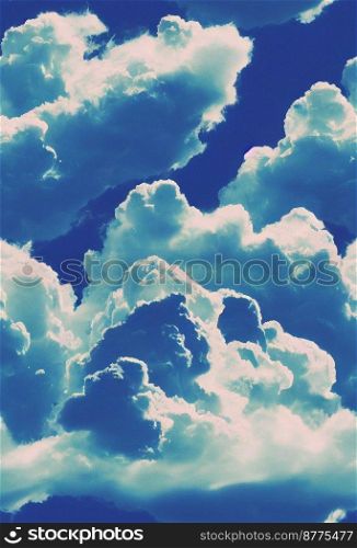 Beautiful clouds on clear blue sky background design 3d illustrated