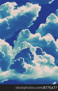 Beautiful clouds on clear blue sky background design 3d illustrated