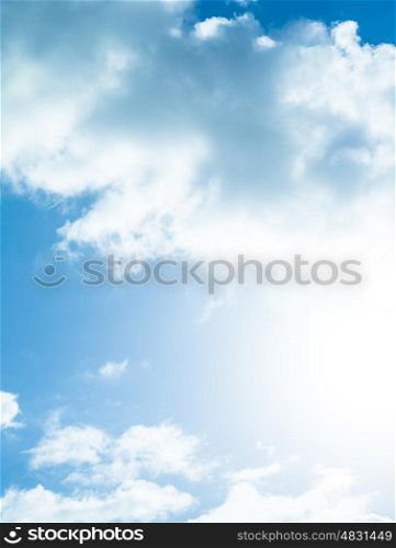 Beautiful cloudy sky background, bright sun light, good sunny day, peaceful cloudscape, abstract natural backdrop, spring weather concept&#xA;