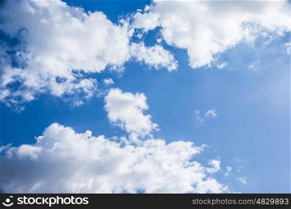 Beautiful cloudy sky background, sunny day, abstract natural backdrop, fresh air, peaceful cloudscape