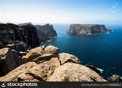 Beautiful coast landscape of Tasman National Park in Tasman peninsula, Tasmania, Australia.