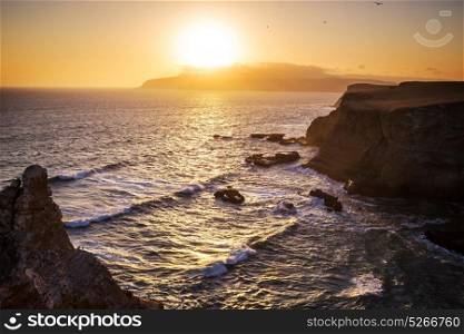 Beautiful coastline landscapes in Paracas National Reserve, Ica Region, Pacific coast of Peru.