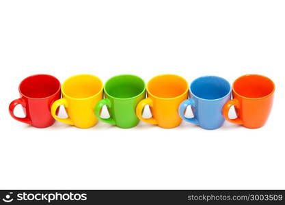 beautiful coffee cups on a white background