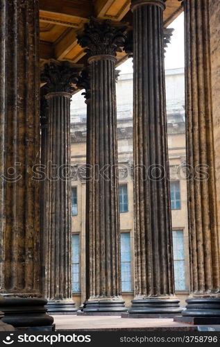 beautiful colonnade of the Kazan Cathedral in St. Petersburg