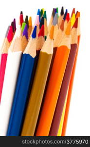 Beautiful color pencils on a white background