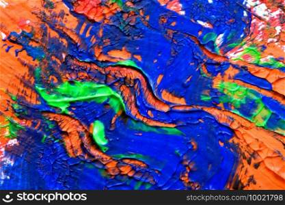 Beautiful Colorful Mixed Abstract Fluid Painting. Acrylic Vibrant Colors Paint Trendy Wallpaper for Technology. Wave Flow Swirl Fluid Marble Art Texture. Home Decoration Contemporary art Background